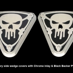 Wedge Cover Skull no Bones Black Chrome Victory motorcycle parts accessories customizing