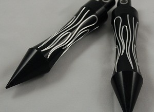 Foot Pegs, Black, Assassin Flame