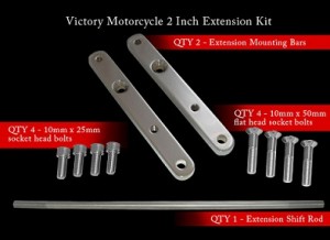 Victory 2 inch Forward Peg Extension Forward Control Kit Black or Chrome