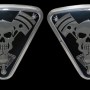 Lighted Wedge Cover, Skull and Pistons