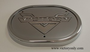 Oval Wedge Engine Side Cover Victory Script Victory Oval Engine Cover Chrome Victory Motorcycle Aftermarket Accessories Victory Kingpin Cross Country Boardwalk