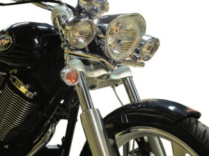victory motorcycle spotlight v bar chrome black mount driving lights 