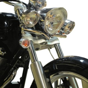 victory motorcycle spotlight v bar chrome black mount driving lights