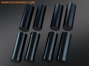 Victory BLACK Upper Fork Covers XC XR HARDBALL black_victory_motorcycle_custom_fork_covers_kuryakyn