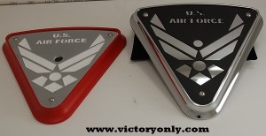 Black Base with Us Air Force Black Art Chrome Backing Plate