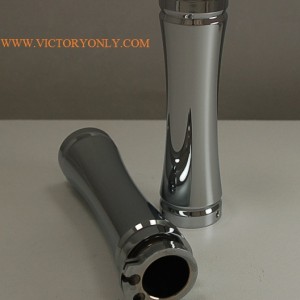 CHROME FLAT END SMOOTH VICTORY MOTORCYCLE GRIPS VILLET ALUMINUM CUSTOM 001