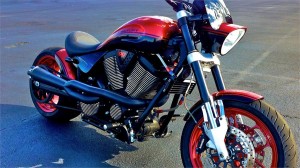 EXHAUST PIPE PERFORMANCE 2 into 1 Assault Pipe CONQUEST_CUSTOMS_ASSAULT_PERFORMANCE_PIPE_VICTORY_MOTORCYCLE_BLACK_PIC
