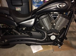 Hacker Pipes Black Ceramic Victory Exhaust Victory Vegas 8Ball Kingpin