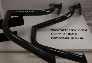 BLACK POWDER COATED FRONT LINDBY BAR FOR VICTORY MOTORCYCLE CROSS COUNTRY, VICTORY MOTORCYCLE CROSS ROADS
