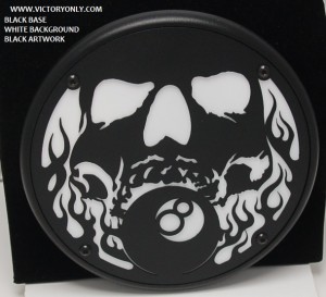 Engine Cover Skull and 8Ball 8 ball custom part chrome black victory motorcycle cross roads country vegas kingpin 