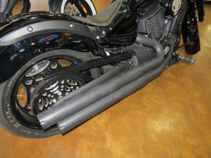 Victory Motorcycle Custom Belt Guard Chrome Black