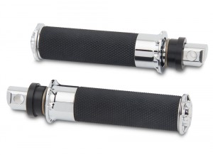 Footpegs Knurled and Linear rubber Chrome