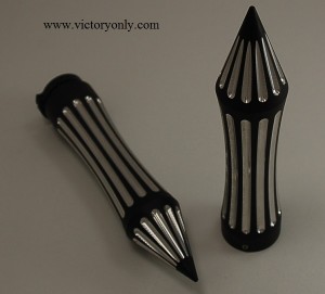 black contrast cut spike matte black grips victory motorcycle 001