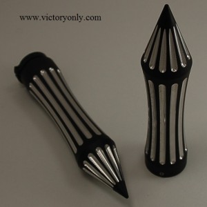 black contrast cut spike matte black grips victory motorcycle 001