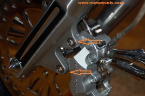 chrome brake caliper bolt installed victory motorcycle 001