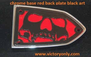 chrome base red backing black art