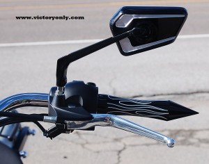 Contrast Cut Mirror Installed Victory Vegas with Victory Only Flame Spike Grips