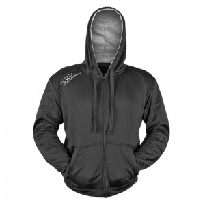 GO FOR BROKE™  ARMORED HOODY $149.95 The Speed and Strength® Go For Broke™ armored motorcycle hoody is made from a cotton poly blend frame and features removable Vault™ C.E. approved shoulder, elbow and spine protectors. The shoulder and elbows come reinforced with DUPONT™ Kevlar® fiber thread. The hoody boasts zippered pockets, reflective logos for better visibility and belt loops for pant attachment so that the jacket doesn’t ride. STYLES: Black PRODUCT SPECS  Cotton Poly Blend Frame Reinforced With Dupont™ Kevlar® Fiber Thread  Removable Vault™ C.E. Approved Shoulder and Elbow Protectors  Removable Vault™ C.E. Approved Spine Protector  Belt Loops For Pant Attachment  Reflective Trim And Logos