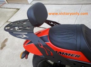 installed black flame rack system victory motorcycle hammer s