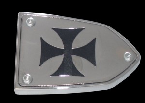 Victory Reservoir Cover Iron Cross Clutch or Brake Side black chrome Victory Parts