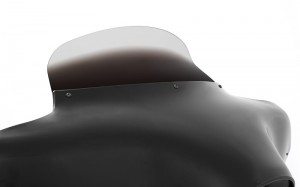 Designed to be looked over, the spoiler windshield diffuses the air stream effectively slowing the flow, without buffeting