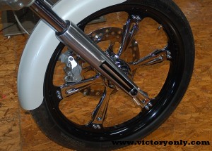 front wheel axle lower cover victory motorcycle vegas Fits: 2010-Present Victory Cross Country, Cross Roads, 2011- Present Victory Hardball, High-Ball, Hammer and Kingpin models