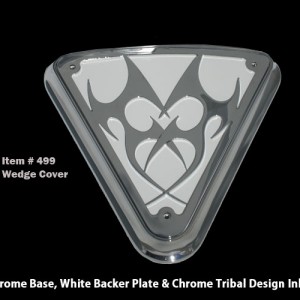 victory side cover tribal white backer chrome victory motorcycle parts