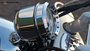 speedo bezel installed victory motorcycle vegas chrome parts 004
