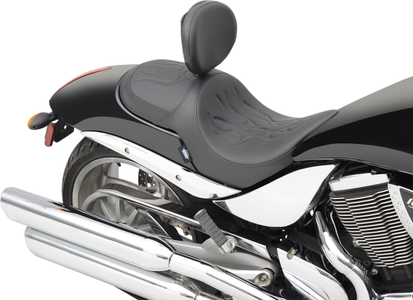 Victory Motorcycle Seat with optional backrest Flame Hammer Victory parts accessories